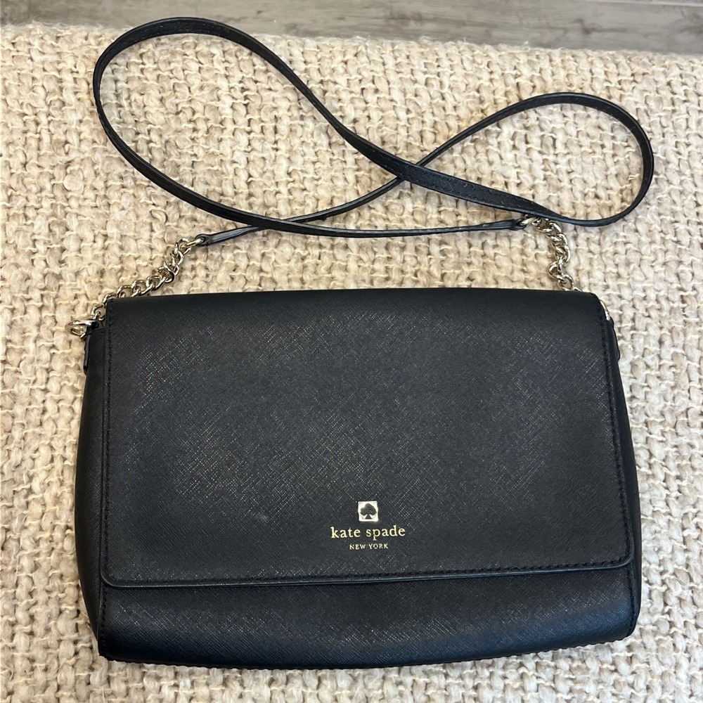 Kate Spade New York Cameron Street Corin Crossbody Bag Black Leather Chain Strap